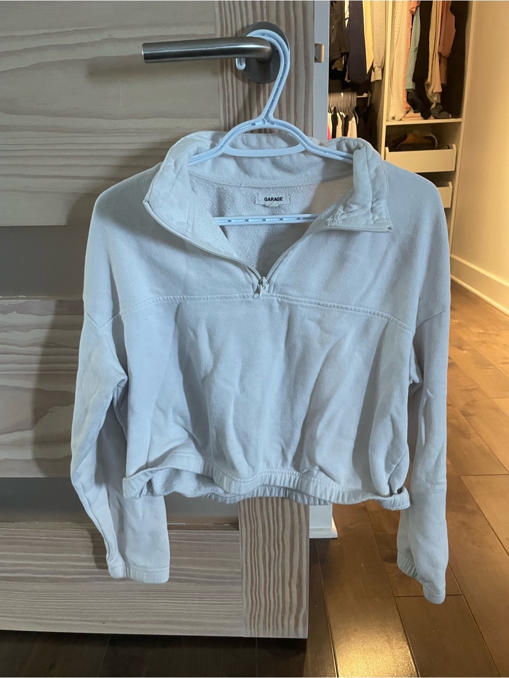 Garage Women's White Quarter-Zip Pullover - large